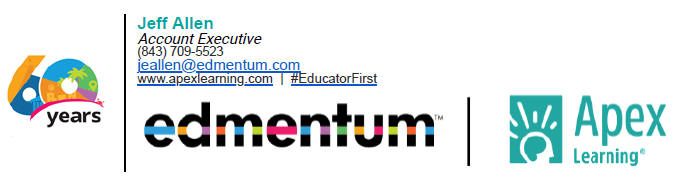 Edmentum/Apex logo under sponsors
